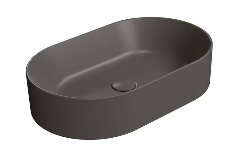 KUBE X keramické umyvadlo na desku, 60x37cm, oválné, bistro mat
