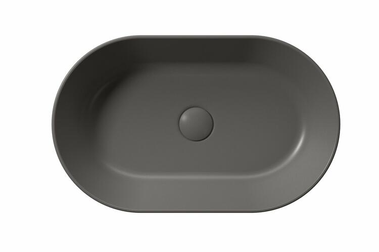 KUBE X keramické umyvadlo na desku, 60x37cm, oválné, bistro mat
