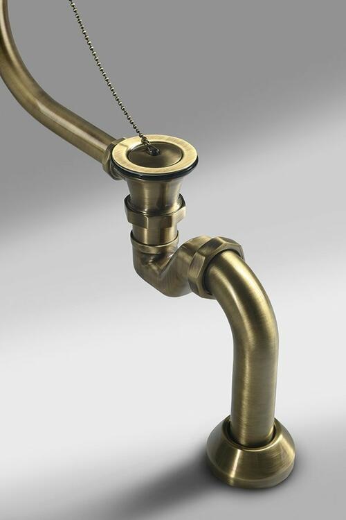 RETRO vanová souprava pro vnější instalaci, řetízek, včetně sifonu, bronz