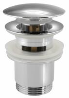 Umyvadlová výpust 5/4“, click-clack, velká zátka, 30-45mm, chrom | Více - 