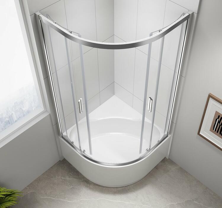 Čtvrtkruhová  hluboká sprchová vanička s konstrukcí 90 cm – Polysan Selma R550 28711