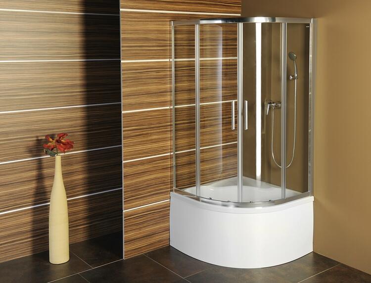 SELMA hluboká sprchová vanička, čtvrtkruh s konstrukcí 90x90x30cm, R550, bílá