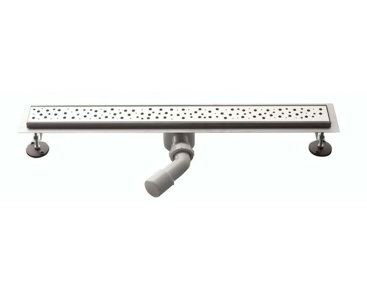 Odtokový nerezový žlab s roštem 90 cm – Aqualine Bucanera, L-900, DN50