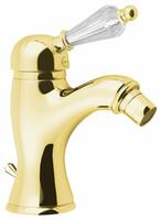 Bidetová stojánková páková baterie s výpustí zlato/krystal – Sapho KRIKÉ CRYSTAL KI03KZ | Více - 