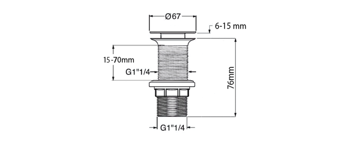 DALMA umyvadlová výpust 5/4“, click-clack, grigio