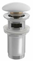 Umyvadlová výpust 5/4“, click-clack, keramická zátka, 10-50mm, bílá | Více - 