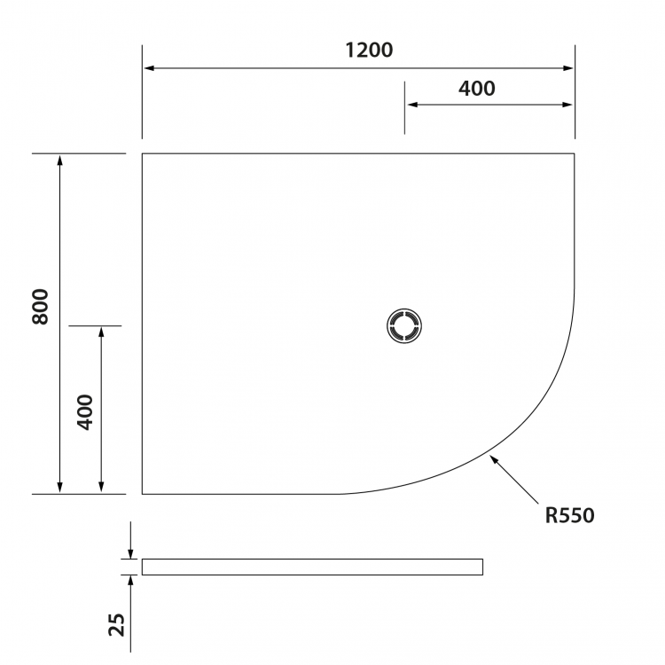 Čtvrtkruhová sprchová vanička z litého mramoru 120×80 cm L – Polysan Flexia R550 91281