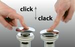 Umyvadlová výpust, tichý click-clack, velká zátka zlato – Silfra UD425S52