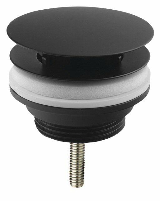 Umyvadlová výpust 5/4“, neuzavíratelná, velká zátka, 10-55mm, černá