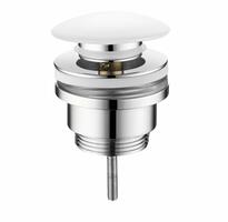 Umyvadlová výpust 5/4“, click-clack, keramická zátka, 10-55mm, bílá | Více - 