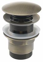 Umyvadlová výpust 5/4“, click-clack, velká zátka, 30-45mm, tmavý bronz | Více - 