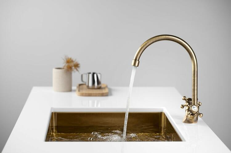 ANTEA stojánková dřezová baterie, výška 275mm, bronz