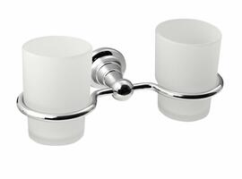 Dvojitý držák skleniček, mléčné sklo, chrom – Sapho Diamond 1317-05 | Více -