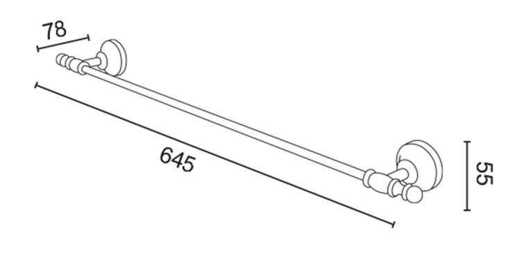 PERLA držák ručníků 645mm, zlato