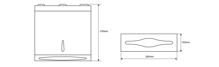 Zásobník na papírové ručníky 285x370x105mm, nerez mat