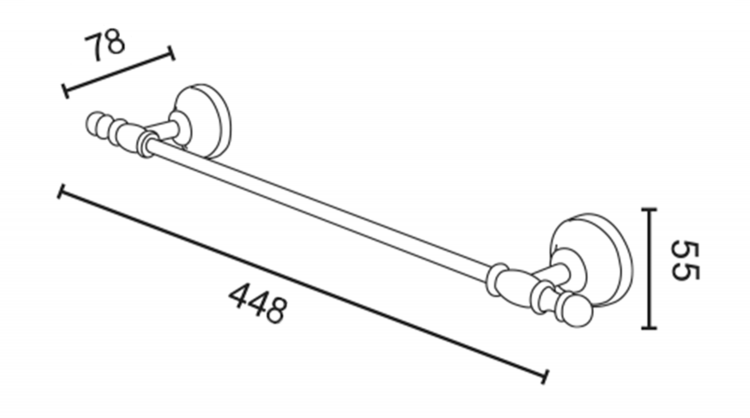 PERLA držák ručníků 448mm, růžové zlato