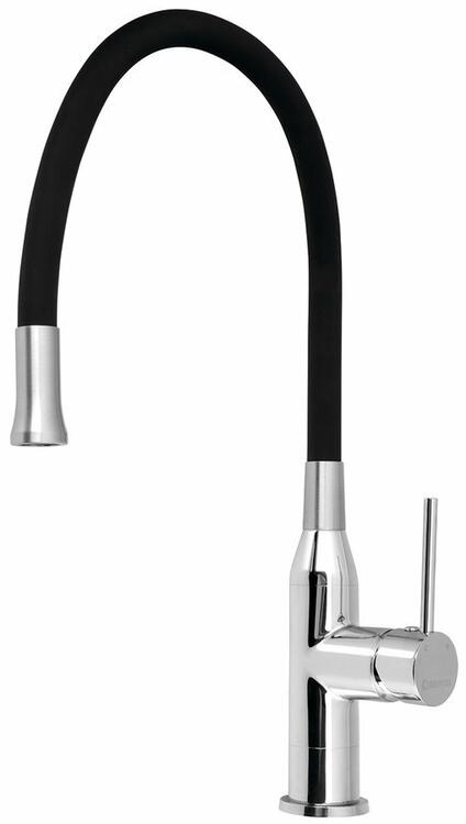 SILI stojánková dřezová baterie, flexibilní ramínko, černá/chrom