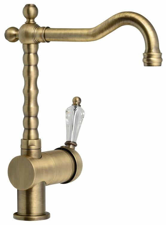 KIRKÉ CRYSTAL stojánková dřezová baterie, páčka krystal, bronz