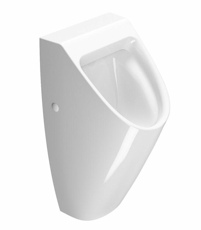 COMMUNITY urinál se zakrytým přívodem vody, Rimless, 31x65cm, bílá ExtraGlaze