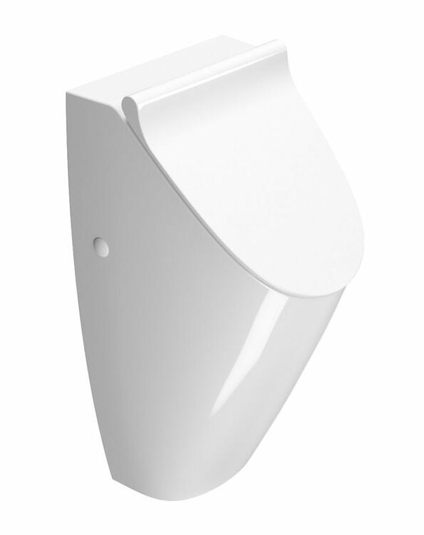 COMMUNITY urinál se zakrytým přívodem vody s otvory pro víko, Rimless, 31x65cm, bílá ExtraGlaze