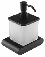 FLORI dávkovač mýdla, 300ml, mléčné sklo, černá mat | Více -