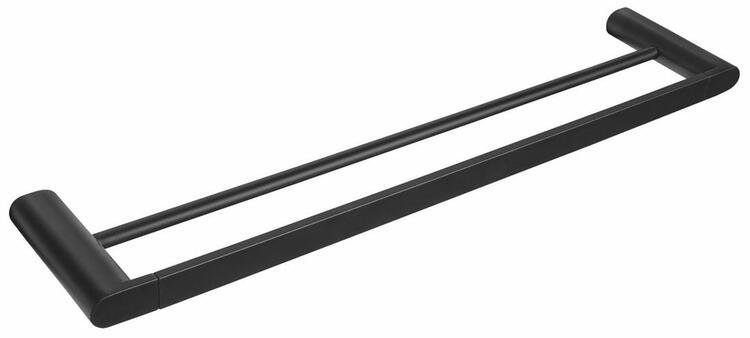 FLORI dvojitý držák ručníků 600mm, černá mat