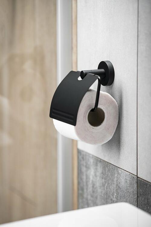 SAMBA držák toaletního papíru s krytem, černá