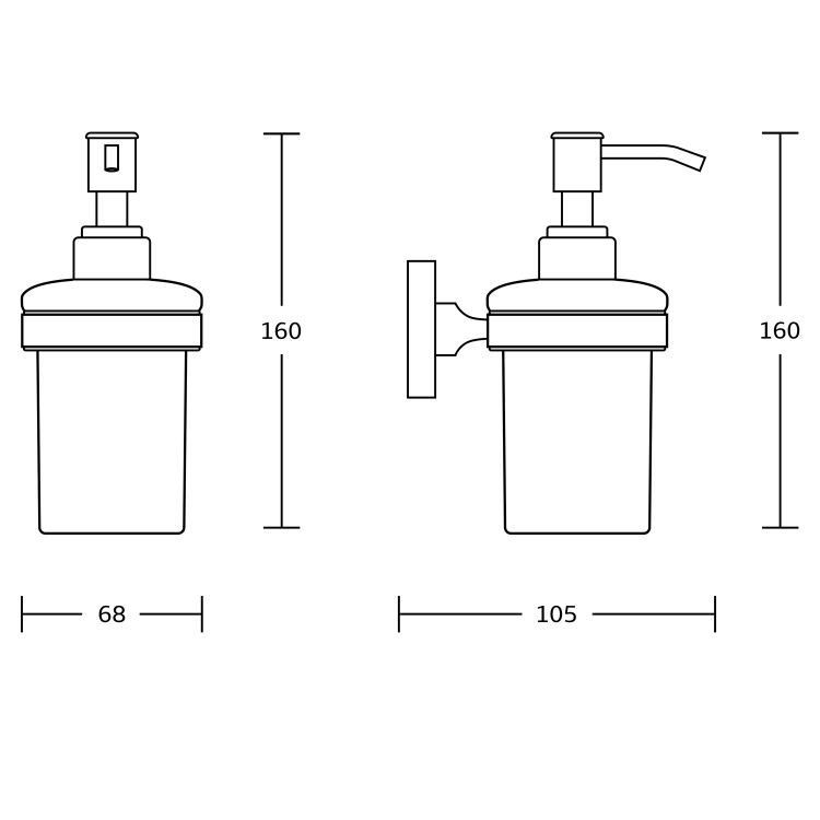 SAMBA dávkovač mýdla 150ml, mléčné sklo, černá mat