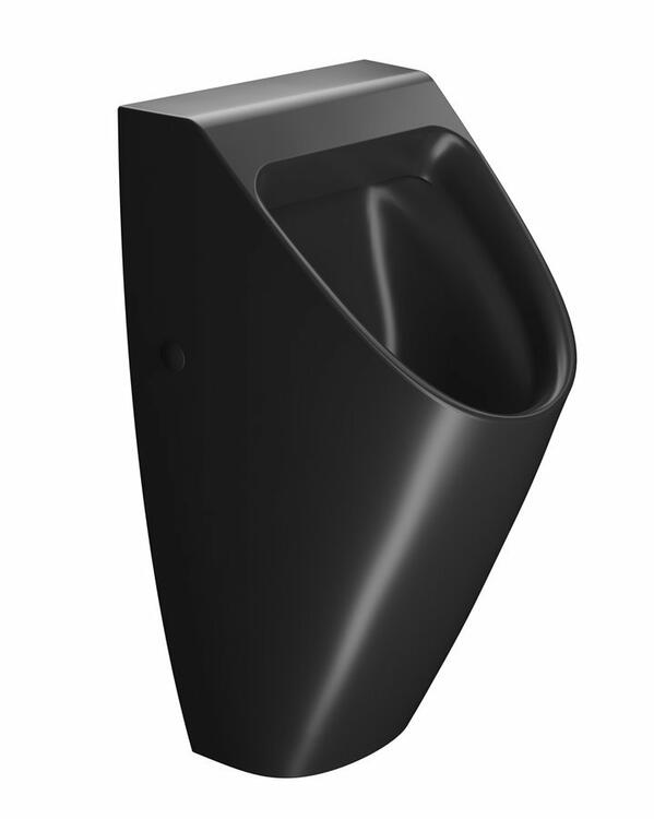 COMMUNITY urinál se zakrytým přívodem vody, 31x65cm, černá mat