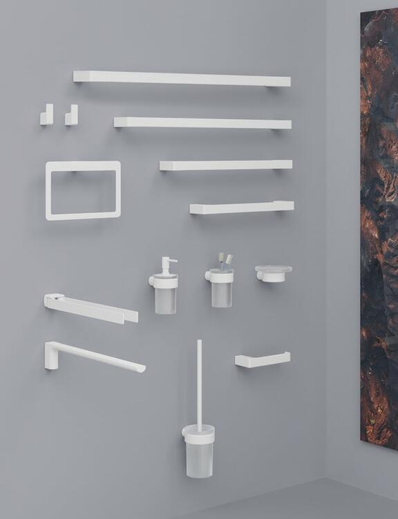 PIRENEI držák ručníků 450mm, bílá mat