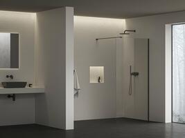 Sprchová stěna Walk-in Air Wall 90 cm černá/transparent – Ravak GW9W70300Z1C | Více -