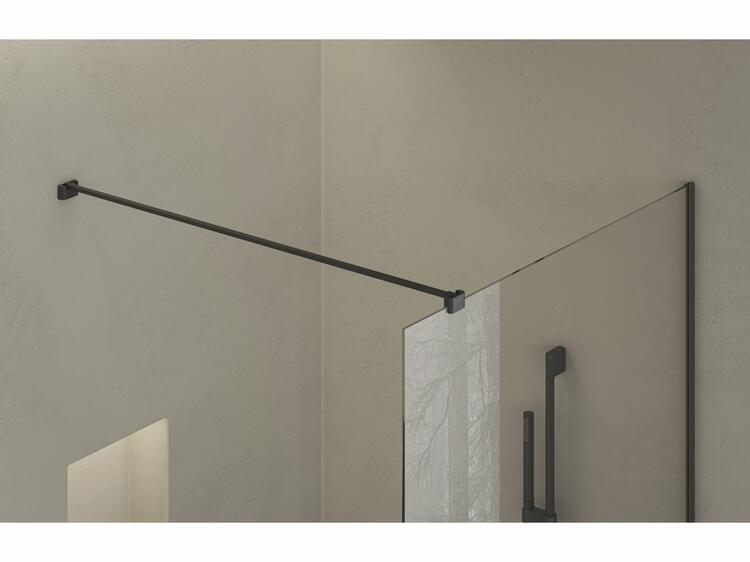 Sprchová stěna Walk-in Air Wall 90 cm černá/transparent – Ravak GW9W70300Z1C