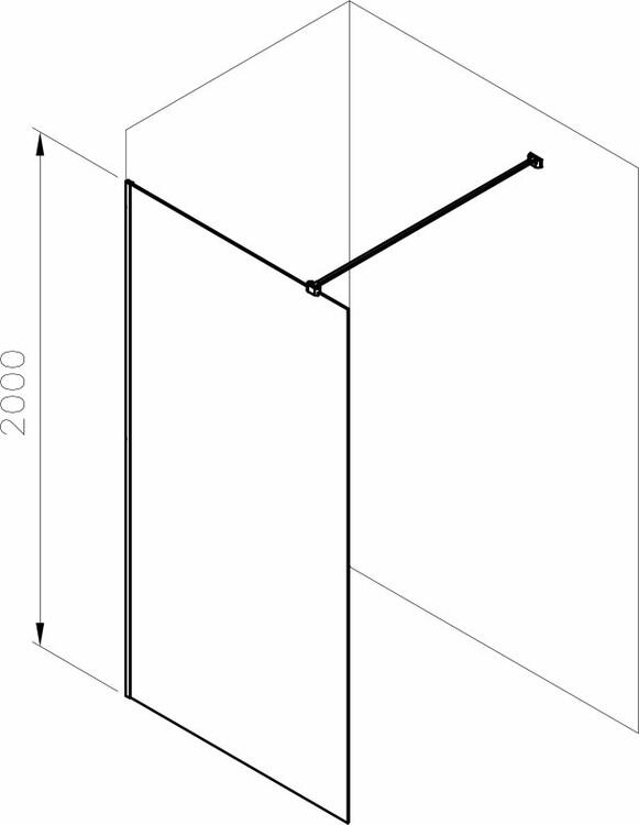 Sprchová stěna Walk-in Air Wall 90 cm černá/transparent – Ravak GW9W70300Z1C