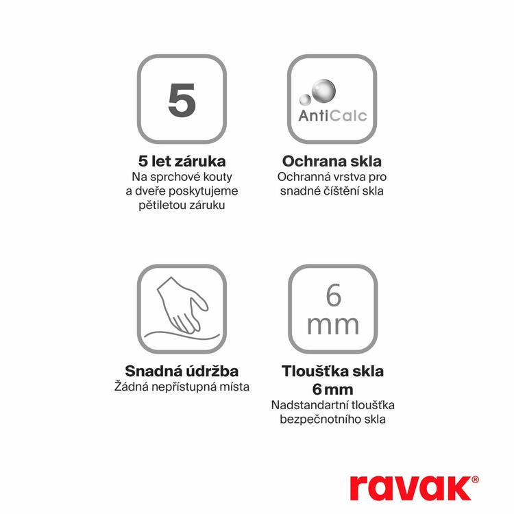 Sprchová stěna Walk-in Air Wall 100 cm černá/transparent – Ravak GW9WA0300Z1C