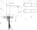 CR II 014.01CR Umyvadlová stojánková baterie BeCool 175 mm bez výpusti, chrom