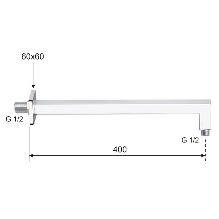 Sprchové ramínko hranaté zlato – Sapho BR317
