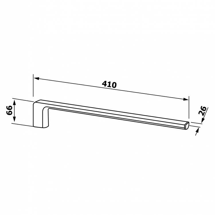 PIRENEI pevný držák ručníků 410mm, černá mat