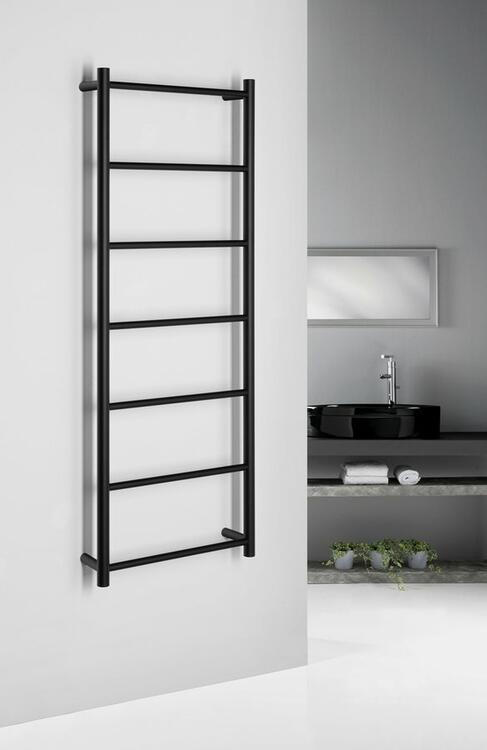 SHICK nástěnný sušák ručníků 500x1344 mm, kulatý, černá mat