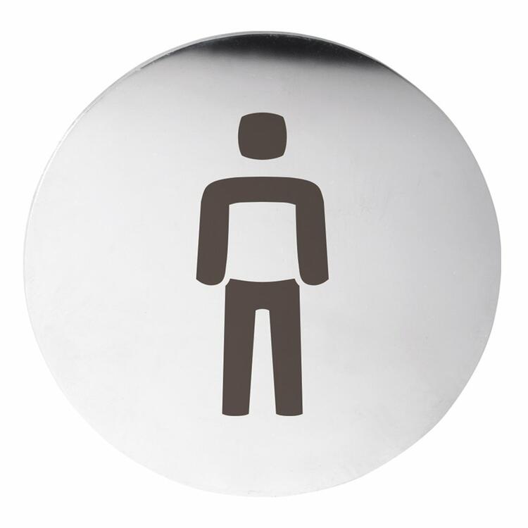 Cedule WC páni, Ø 75mm, nerez mat
