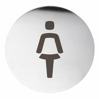 Cedule WC dámy, Ø 75mm, nerez mat | Více - 