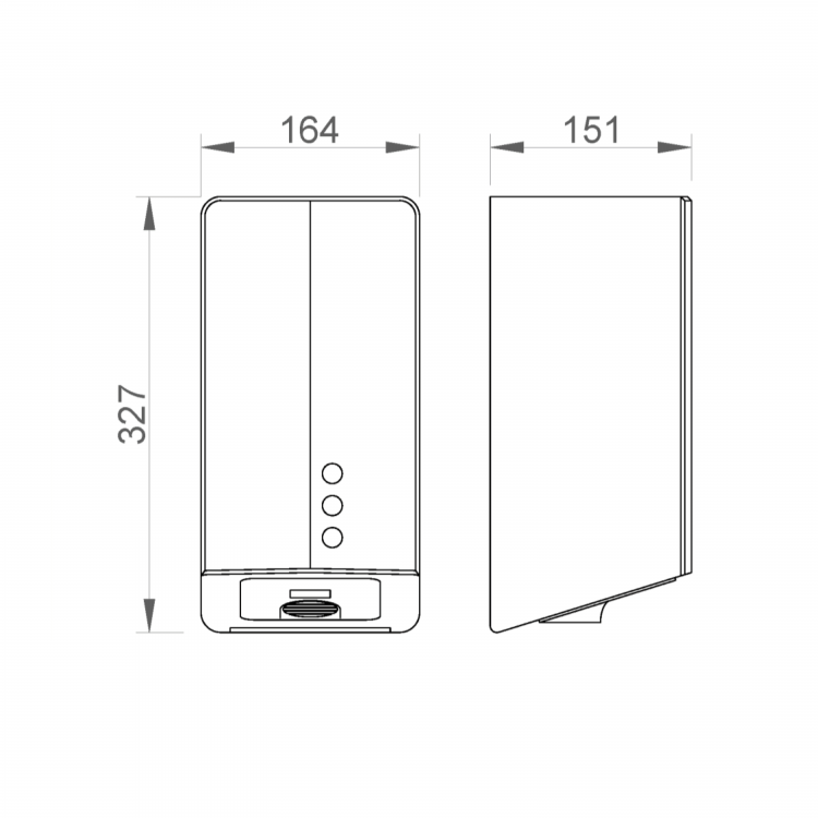 FUGA EVO bezdotykový elektrický osoušeč rukou 220-240V, 800W, 164x327x151mm, laser senzor, černá lesk
