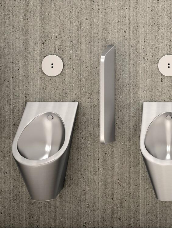 Urinál se zakrytým přívodem vody 360x600x395 mm, nerez mat