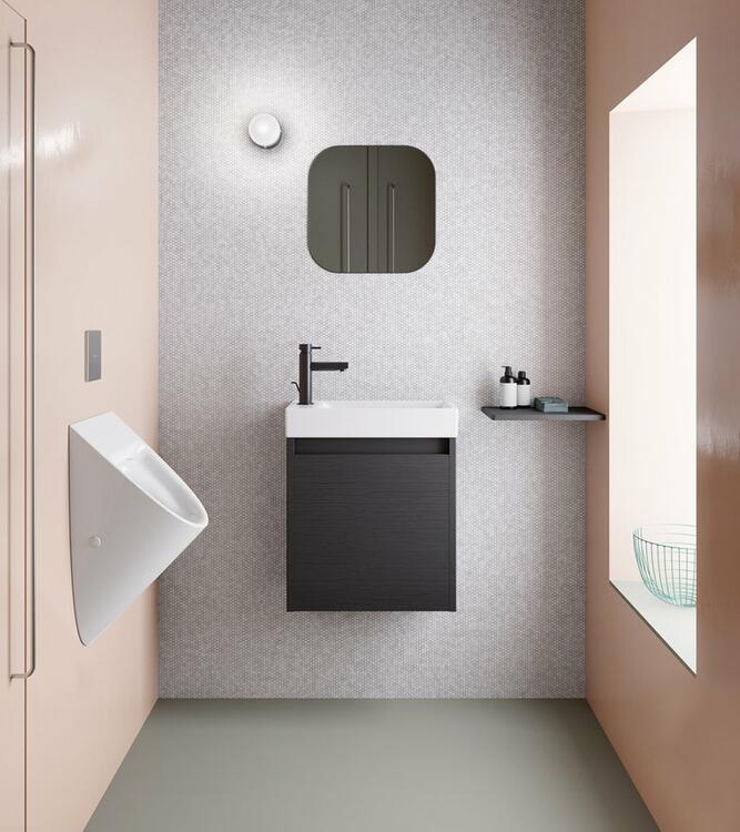 COMMUNITY urinál se zakrytým přívodem vody, Rimless, 31x54,5cm, bílá ExtraGlaze