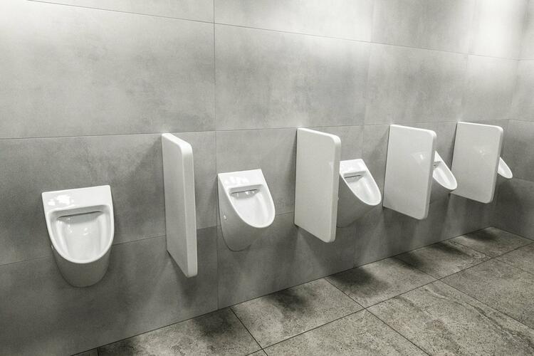 COMMUNITY urinál se zakrytým přívodem vody, Rimless, 31x54,5cm, bílá ExtraGlaze