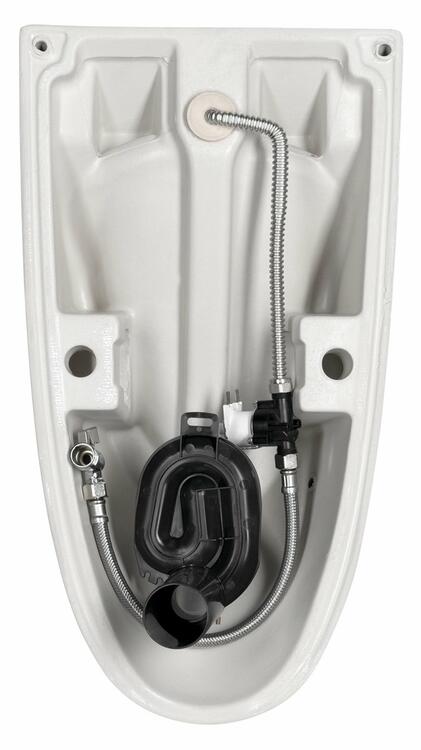 COMMUNITY urinál se zakrytým přívodem vody, Rimless, 31x54,5cm, bílá ExtraGlaze