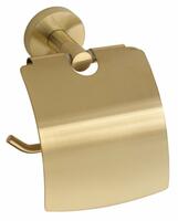 X-ROUND GOLD držák toaletního papíru s krytem, zlato mat | Více - 