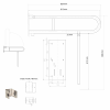HANDICAP madlo sklopné s opěrnou nohou 813mm, nerez lesk