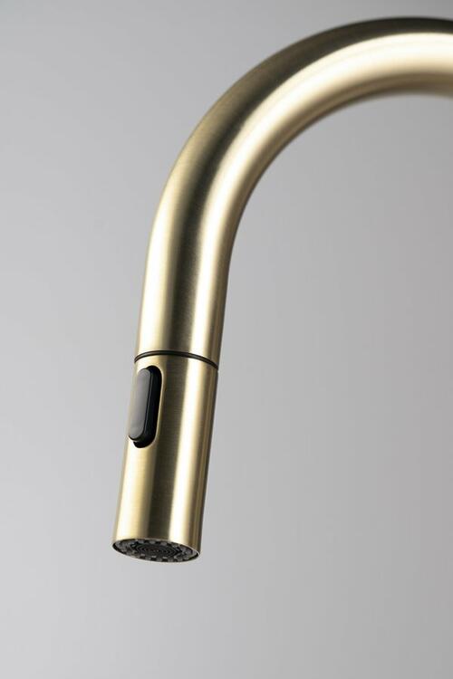 Dřezová stojánková baterie s výsuvnou sprškou zlato – Sapho FLAWO FR576GB