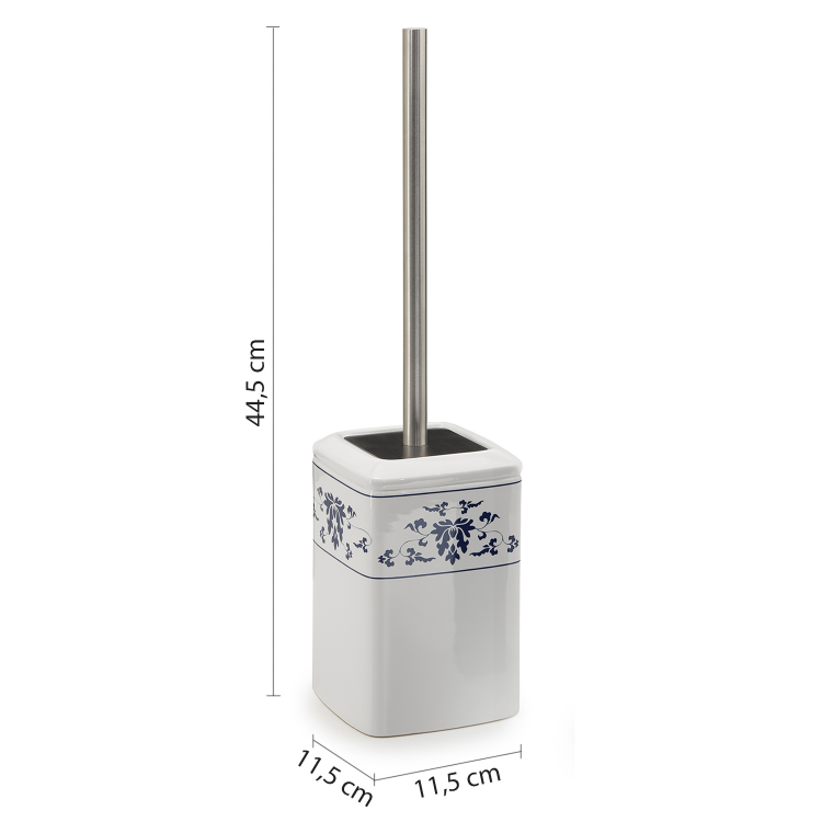 CIXI WC štětka na postavení, porcelán, bílá/modrá