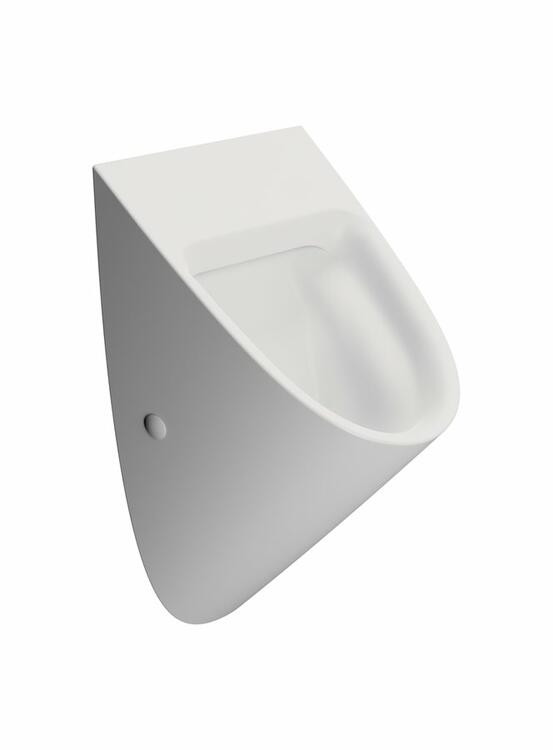 COMMUNITY urinál se zakrytým přívodem vody, Rimless, 31x54,5cm, bílá mat